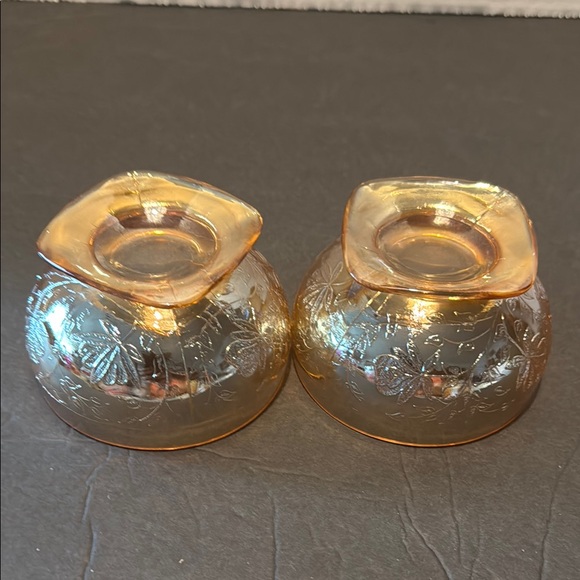 Set of Two Jeanette Floragold Sherbert Dishes - Picture 4 of 6